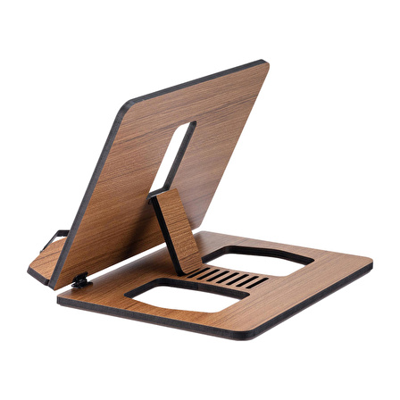 Ahşap Kitap Okuma Standı Tablet Standı Kitap Tutucu Rahle (Teak)