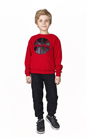 Erkek Çocuk Top Baskılı Sweatshirt