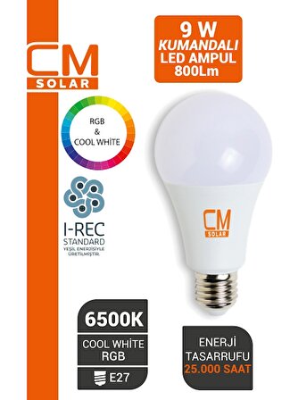 CMSOLAR 9W E27 DUY BEYAZ+RGB LED AMPUL