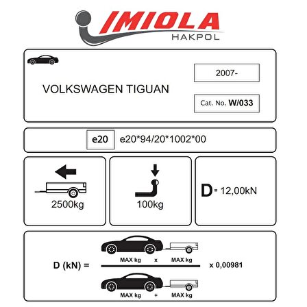 Hakpol - Volkswagen Tiguan 09/2007 - 01/2016 Arası Çeki Demiri