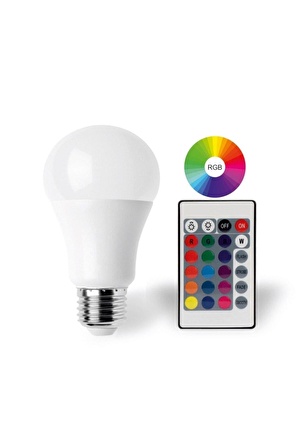 10w Rgb Renk Değiştiren Kumandalı Led Ampul 3543