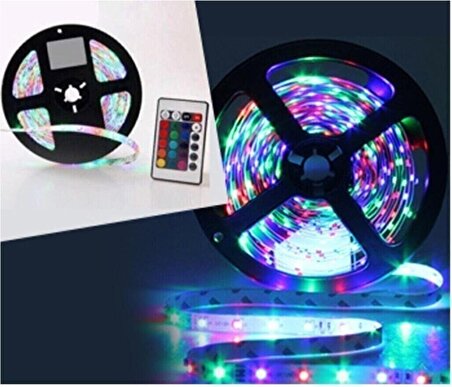 -Winlight LED Animasyonlu Tak Çalıştır Kumandalı Trafolu Rgb Şerit Işık Aydınlatma 5 Metre 0046