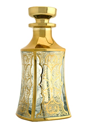 Parfüm Esans Cam Şişesi Gold Boş Esans Cam Şişesi Dekorotif Vitrin Şişesi 150 Ml. X009-150ML-2