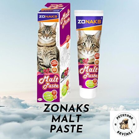Zonaks Malte Paste Böğürtlen ve Narlı Tüy Yumağı Kontrol Kedi Macunu 100 Gr