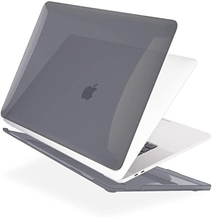 Apple 13" Macbook Pro A2338 M1 Kristal Gri Kılıf Koruyucu + Ekran Filmi