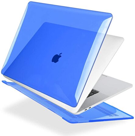 Apple 13" Macbook Pro A2338 M1 Kristal Lacivert Kılıf Koruyucu + Ekran Filmi