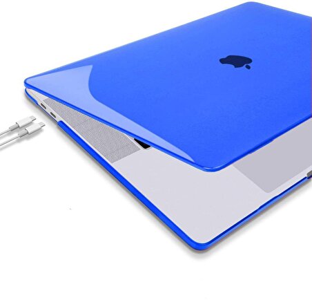 Apple 13" Macbook Pro A2338 M1 Kristal Lacivert Kılıf Koruyucu + Usb Çevirici
