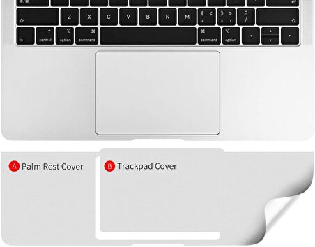 Codegen Apple 13" Macbook Air A1932 A2179 A2337 Silver Trackpad Koruyucu Sticker Etiket