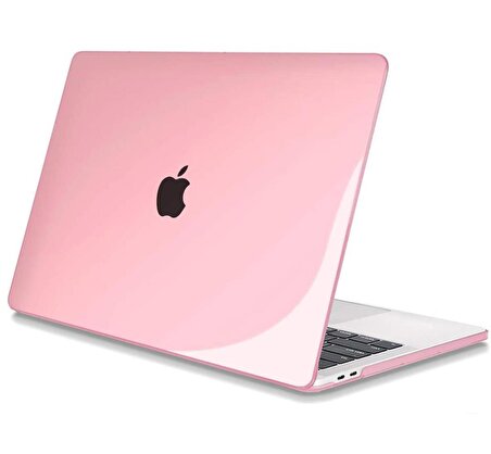 Apple 13" Macbook Air M2 A2681 Kristal Pembe Kılıf Koruyucu Kapak CMMA-136P