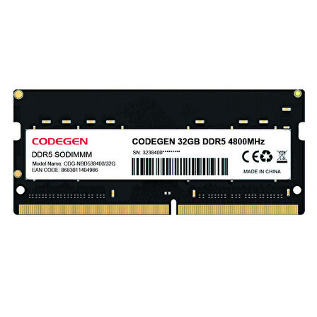 Codegen 32GB DDR5 4800MHz Notebook Ram CDG-NBD538400/32G