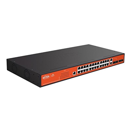 WI-TEK 24port 370w FULL PoE WI-PCMS328GF GIGABIT 4X SFP Yönetilebilir Switch