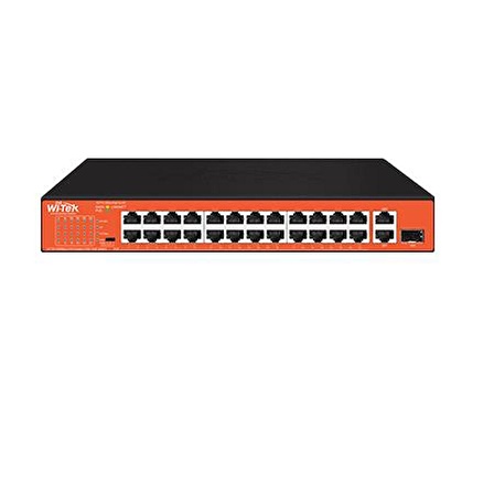 WI-TEK 24port 200w FULL PoE WI-PS526GH 10/100 Yönetilemez Switch