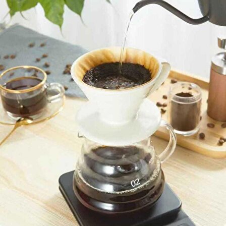 Epinox Seramik Dripper Kahve Demleme Beyaz EPX-FSB-2