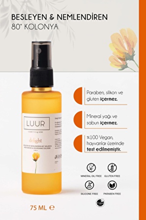 Luur Cosmetics & More Delight Çiçeksi 80 Derece Pet Şişe 75 ml Kolonya