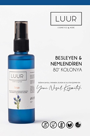 Luur Cosmetics & More Çiçeksi 80 Derece Cam Şişe 75 ml Kolonya