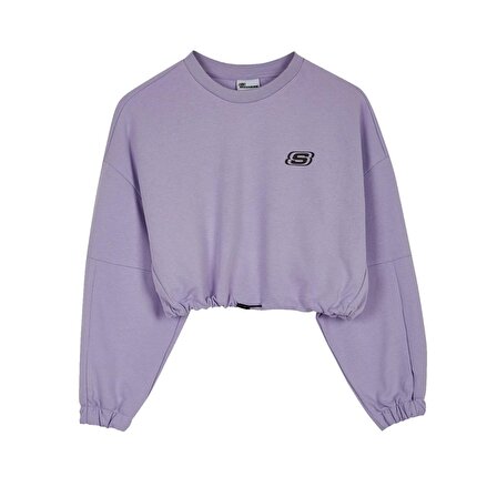 Skechers W Terry Fleece Elastic Detailed Kadın Crop Sweatshirt