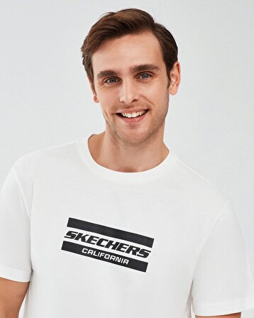 Skechers S241056-102 Graphic M Sleeve Erkek Spor Tişört