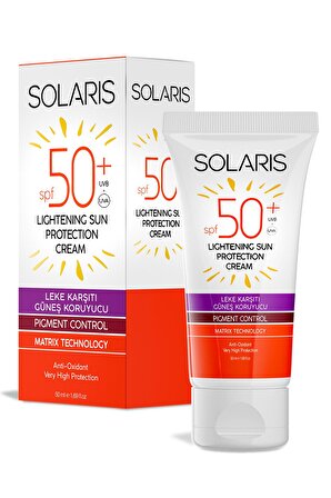 Solaris Lightening Sun Protection 50+ Faktör Aydınlatıcı-Leke Karşıtı Tüm Cilt Tipleri İçin Renksiz Yüz Güneş Koruyucu Krem 50 ml