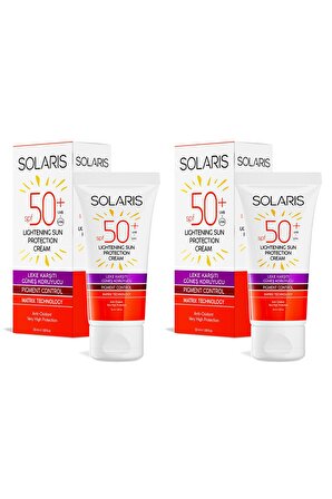 Solaris Lightening Sun Protection 50+ Faktör Leke Karşıtı Tüm Cilt Tipleri İçin Renksiz Yüz Güneş Koruyucu Krem 100 ml