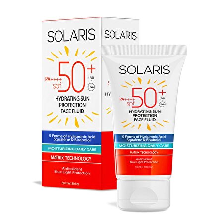 Solaris Tüm Cilt Tipleri İçin Nemlendirici Akışkan Güneş Kremi SPF 50+ (50 ml)