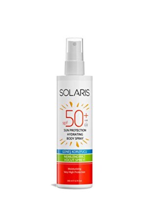 Solaris Güneş Kremi Leke Karşıtı SPF 50+ (50 ml) ve Çocuk Güneş Kremi Sprey SPF 50+ (150 ml) ve Yetişkin Güneş Koruyucu Krem Sprey SPF 50+ (200 ml)