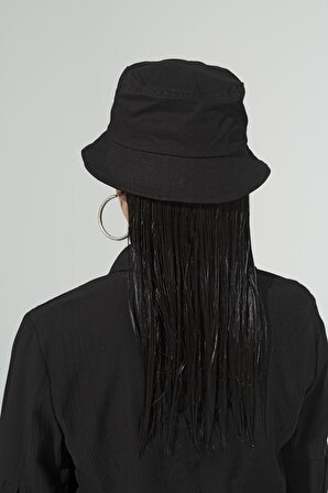 Nakışlı Siyah Safari Şapka