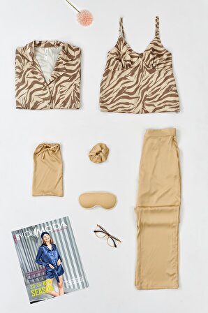 6'lı Zebra Hem İçerde Hem Dışarıda Pijama Taş Takımı