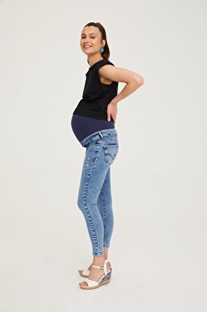 Hamile Skinny Jean Denim Pantolon Açık Mavi 1072 34-AÇIK MAVİ