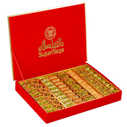 Al Sultan Sweets Karışık Baklava - Kırmızı Kadife Kutusunda 6lı Lezzet Koleksiyonu 800gr