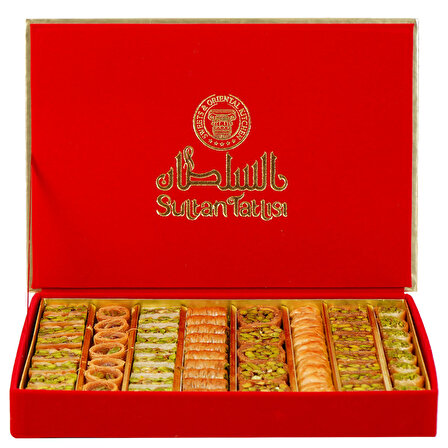 Al Sultan Sweets Karışık Baklava - Kırmızı Kadife Kutusunda 6lı Lezzet Koleksiyonu 800gr