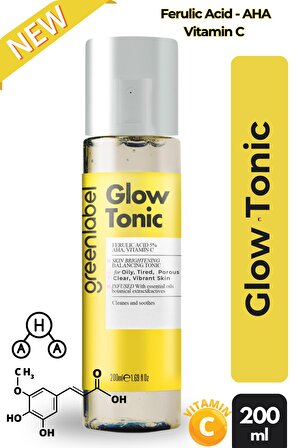 Glow Tonic - Aydınlaştırıcı ve Sıkılaştırıcı Yüz Toniği - Ferulic Acid, AHA, Vitamin C - 200ml.