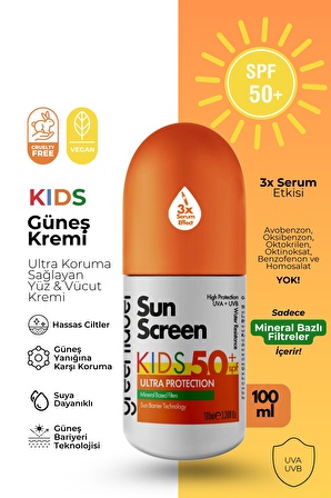 GREENLABEL Sun Screen Kıds 50 SPF Güneş Kremi Çocuk 100 ml