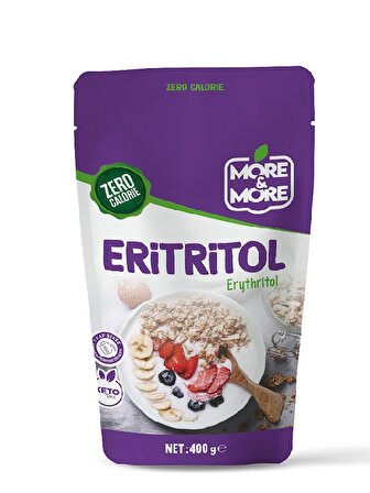 More&More Eritritol 400 g 1 paket. Keto / Ketojenik / Vegan diyete uygundur.