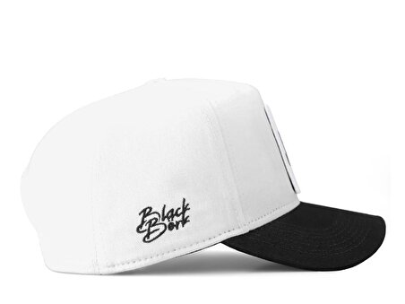 BlackBörk V1 Baseball Samuray - 3 Kod Logolu Unisex Beyaz-Siyah Siperli Şapka (Cap)
