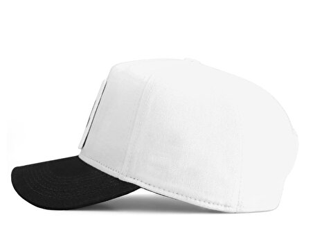 BlackBörk V1 Baseball Samuray - 3 Kod Logolu Unisex Beyaz-Siyah Siperli Şapka (Cap)