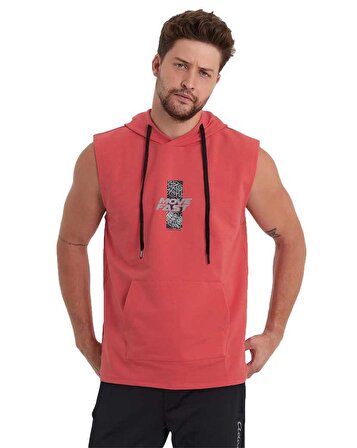 Erkek Kapüşonlu Kanguru Cepli Kolsuz Sweatshirt