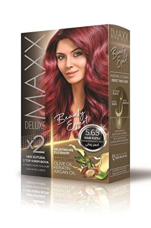 Maxx Deluxe Saç Boyası 5.65 Nar Kızılı-Boyama Seti