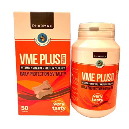 Pharmax VME Plus Köpek Vitamin Mineral Ve Enerji Desteği 50 Tablet