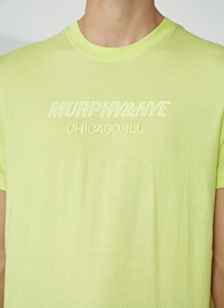 Murphy&Nye Bisiklet Yaka Düz Yeşil Erkek T-Shirt EMBOSS T-SHIRT