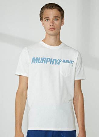 Murphy&Nye Bisiklet Yaka Düz Beyaz Erkek T-Shirt GAFF T-SHIRT
