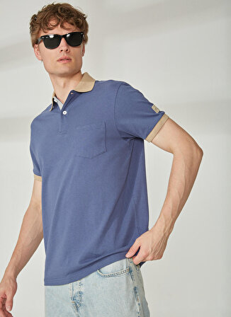 Murphy&Nye Düz İndigo Erkek Polo T-Shirt INBOARD POLO T-SHIRT