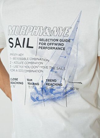 Murphy&Nye Bisiklet Yaka Düz Beyaz Erkek T-Shirt RIG T-SHIRT