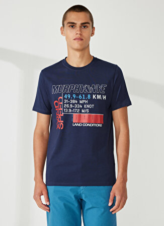Murphy&Nye Bisiklet Yaka Düz Lacivert Erkek T-Shirt RODE T-SHIRT