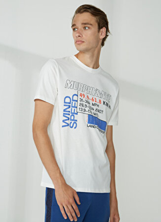 Murphy&Nye Bisiklet Yaka Düz Beyaz Erkek T-Shirt RODE T-SHIRT