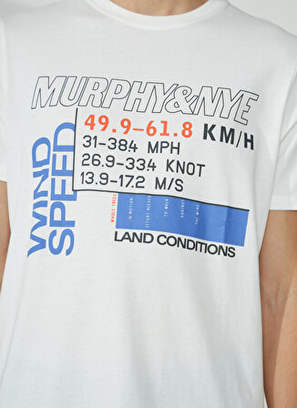 Murphy&Nye Bisiklet Yaka Düz Beyaz Erkek T-Shirt RODE T-SHIRT