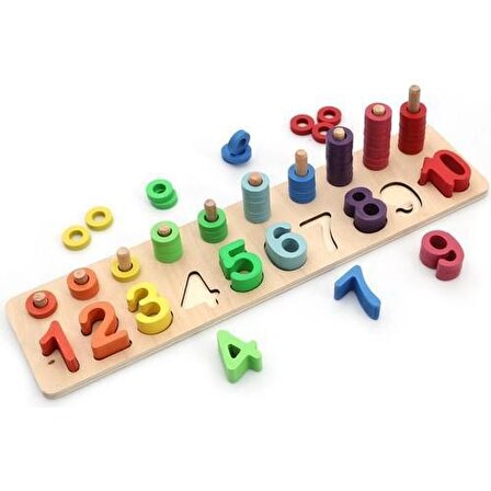 Hamaha Wooden Toys Doğal Ahşap Eğitici Oyuncak Logaritmik Sayı Dizilişleri