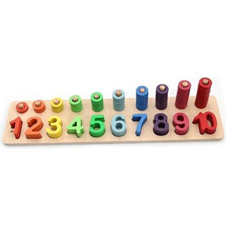 Hamaha Wooden Toys Doğal Ahşap Eğitici Oyuncak Logaritmik Sayı Dizilişleri