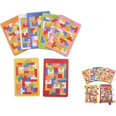 Hamaha Wooden Toys Doğal Ahşap Eğitici Oyuncak Tetris Blokları