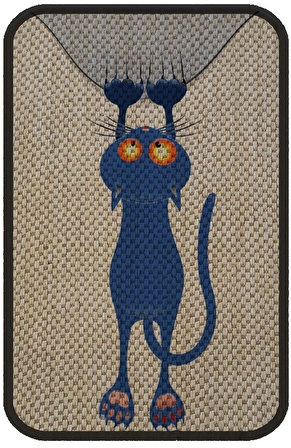 Glipet Desenli Kedi Tırmalama Paspası 58x37 Cm Blue Cat