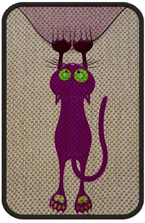 Glipet Desenli Kedi Tırmalama Paspası 58x37 Cm Purple
